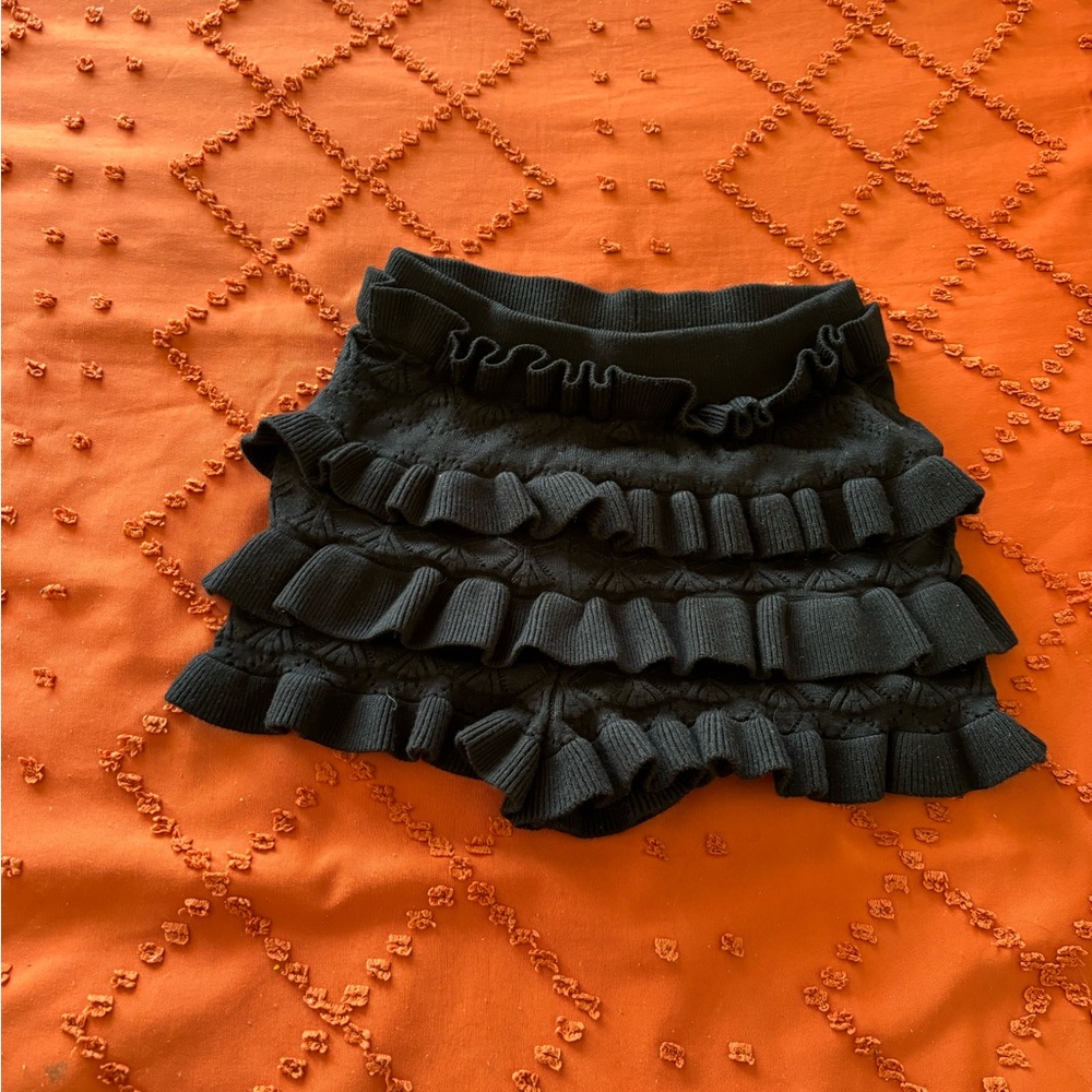 Amazon Black Bubble Mini Shorts Ruffled